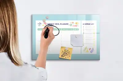Magnetinė piešimo lenta su valgiaraščio planuokliu