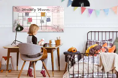 Magnetinė piešimo lenta rožinis mėnesio planuoklis