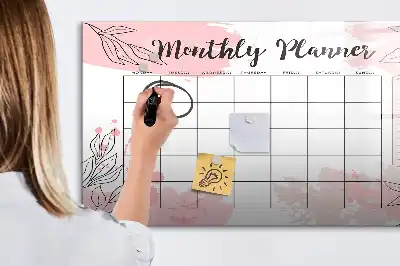 Magnetinė piešimo lenta rožinis mėnesio planuoklis