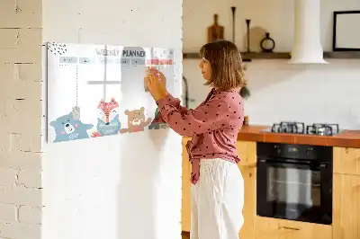 Magnetinė piešimo lenta su savaitės tvarkaraščiu