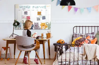 Magnetinė rašymo lenta vaikiškas savaitės planuoklis