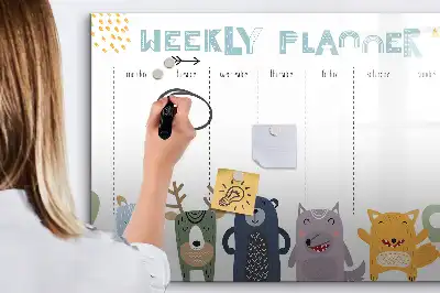 Magnetinė rašymo lenta vaikiškas savaitės planuoklis