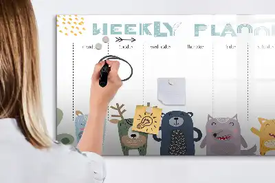 Magnetinė rašymo lenta vaikiškas savaitės planuoklis