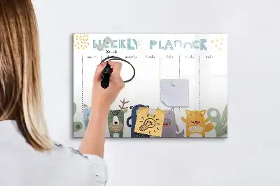 Magnetinė rašymo lenta vaikiškas savaitės planuoklis