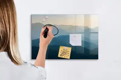 Magnetinė rašymo lenta su kraštovaizdžio abstrakcijos motyvu