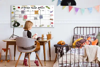 Magnetinė rašymo lenta su savaitės valgiaraščio planuokliu