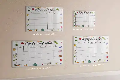 Magnetinė rašymo lenta su savaitės valgiaraščio planuokliu
