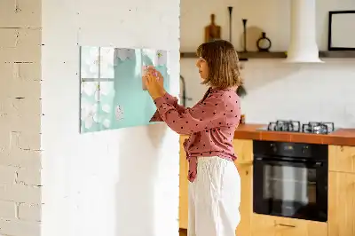 Magnetinė piešimo lenta su plūduriuojančių ramunių motyvu
