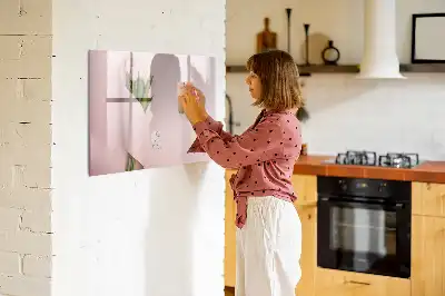 Magnetinė piešimo lenta su gėlių puokštės motyvu