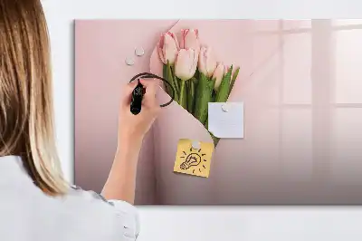 Magnetinė piešimo lenta su gėlių puokštės motyvu