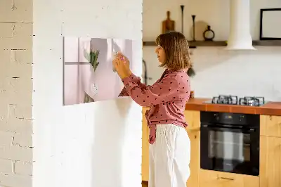 Magnetinė piešimo lenta su gėlių puokštės motyvu