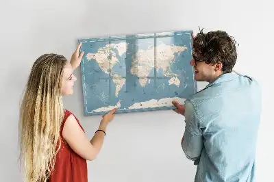 Magnetinė piešimo lenta su senovinio pasaulio žemėlapio motyvu