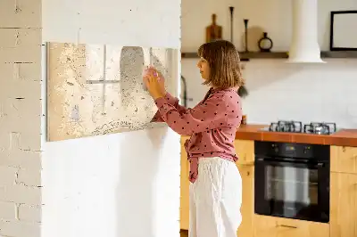 Magnetinė rašymo lenta su senovinio pasaulio žemėlapio motyvu