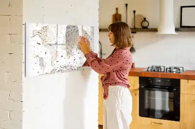 Magnetinė piešimo lenta su senovinio pasaulio žemėlapio dizainu