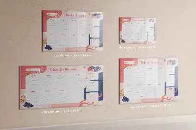 Magnetinė rašymo lenta savaitės planuoklis