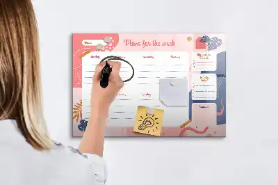 Magnetinė rašymo lenta savaitės planuoklis
