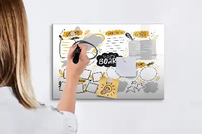 Magnetinė piešimo lenta su užrašais naujųjų metų tikslams