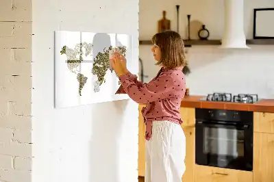 Magnetinė piešimo lenta pasaulio žemėlapis