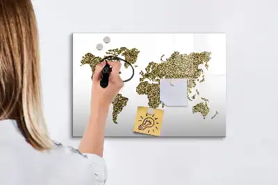 Magnetinė piešimo lenta pasaulio žemėlapis