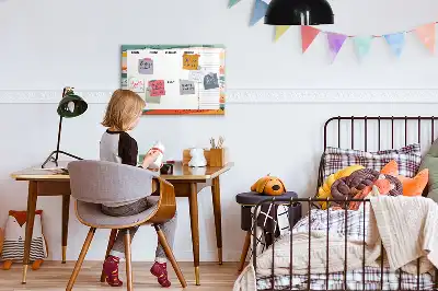 Magnetinė piešimo lenta retro stiliaus savaitės planuoklis