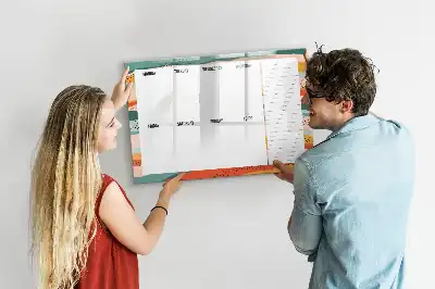 Magnetinė piešimo lenta retro stiliaus savaitės planuoklis