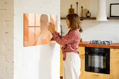 Magnetinė rašymo lenta trikampių abstrakcijos rašto