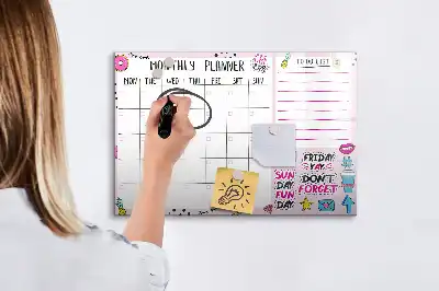 Magnetinė rašymo lenta mėnesio planuoklis