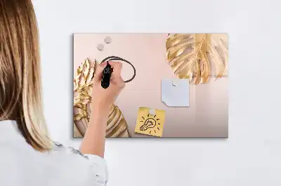 Magnetinė rašymo lenta auksiniais tropiniais lapais