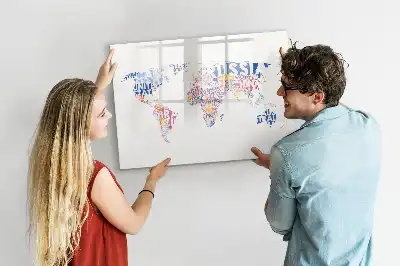 Magnetinė piešimo lenta pasaulio žemėlapio šalys