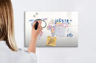 Magnetinė piešimo lenta pasaulio žemėlapio šalys