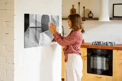 Magnetinė piešimo lenta trikampių abstrakcijos dizaino