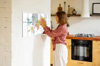 Magnetinė piešimo lenta pasaulio žemėlapis su gyvūnais