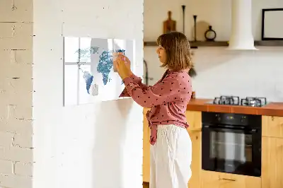 Magnetinė rašymo lenta pasaulio žemėlapio dizaino