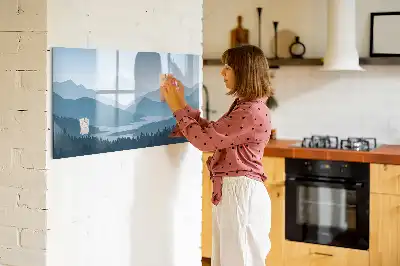 Magnetinė piešimo lenta su kalnų kraštovaizdžio motyvu