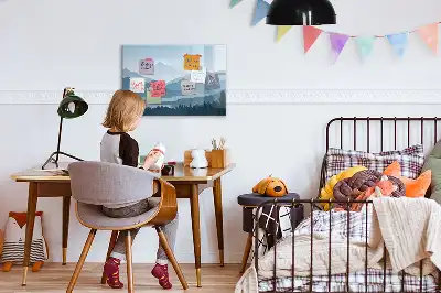 Magnetinė piešimo lenta su kalnų kraštovaizdžio motyvu