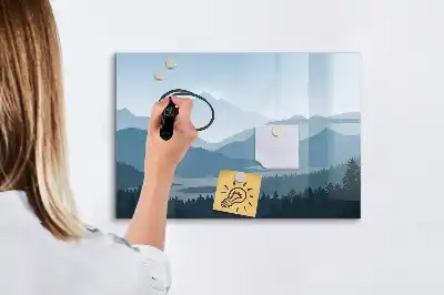 Magnetinė piešimo lenta su kalnų kraštovaizdžio motyvu