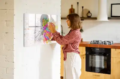 Magnetinė piešimo lenta su smegenų abstrakcijos dizainu