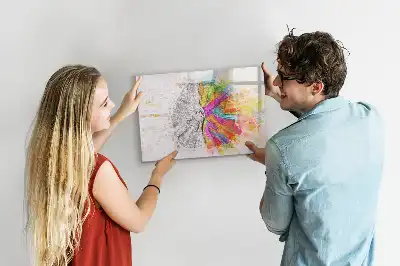 Magnetinė piešimo lenta su smegenų abstrakcijos dizainu
