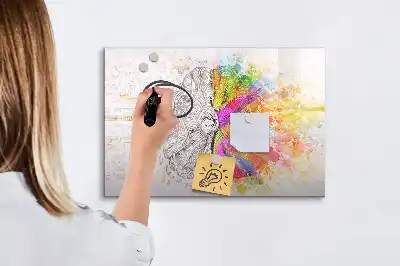 Magnetinė piešimo lenta su smegenų abstrakcijos dizainu