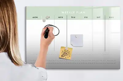 Magnetinė rašymo lenta savaitės planuoklis