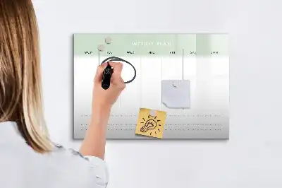 Magnetinė rašymo lenta savaitės planuoklis