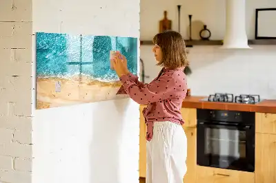 Magnetinė piešimo lenta su žmonių paplūdimyje iliustracija