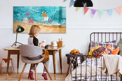 Magnetinė piešimo lenta su žmonių paplūdimyje iliustracija