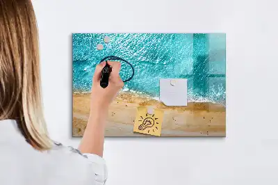 Magnetinė piešimo lenta su žmonių paplūdimyje iliustracija