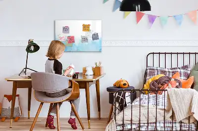 Magnetinė rašymo lenta su dažų taškų dizainu