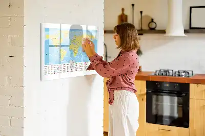 Magnetinė rašymo lenta pasaulio žemėlapis