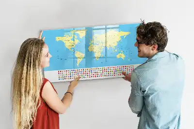 Magnetinė piešimo lenta klasikinis pasaulio žemėlapis