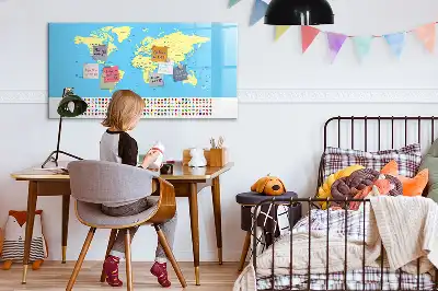 Magnetinė piešimo lenta klasikinis pasaulio žemėlapis