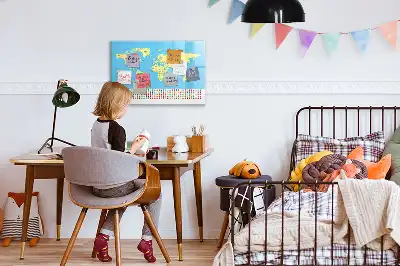 Magnetinė piešimo lenta klasikinis pasaulio žemėlapis