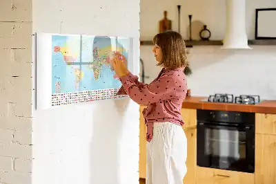 Geografinis pasaulio žemėlapis magnetinė rašymo lenta